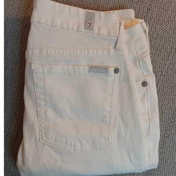 7 For All Mankind Favorite Jeans Women's 28 28X32 White Out Straight Leg - Picture 16 of 16
